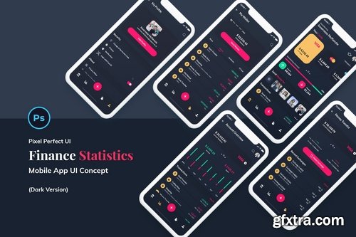 Finance Wallet Mobile App Ui Kit Dark Version