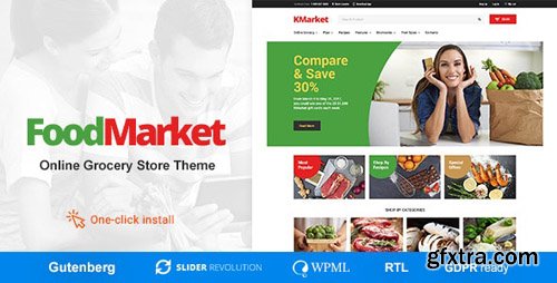 ThemeForest - Food Market v1.0.8 - Food Shop & Grocery Store WordPress Theme - 20429595