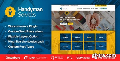 ThemeForest - Handyman Services v1.0.8 - Construction & Renovation WordPress Theme - 20350764