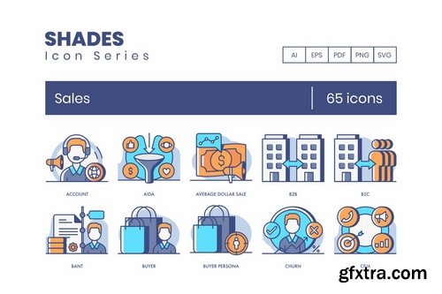 65 Sales Icons Shades Series