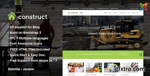 ThemeForest - Construct v2 - Construction Joomla Template - 13900071