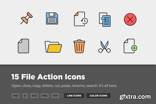 15 File Action Icons