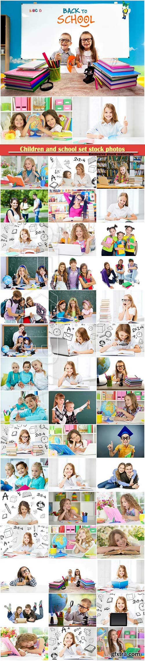 Children and school set stock photos # 3