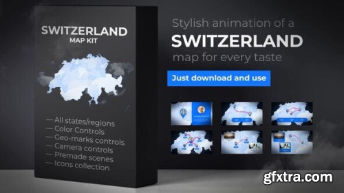 VideoHive Switzerland Map - Swiss Confederation Map Kit 24262432