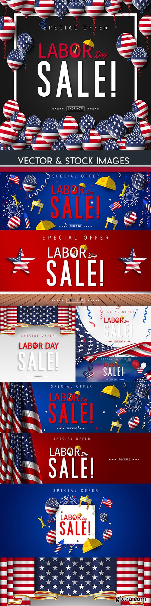 Labor Day sale illustration design collection