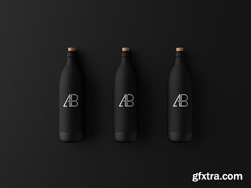 Matte Black Bottle Mockup