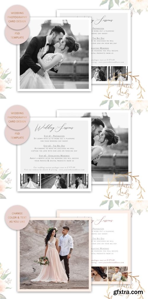 PSD Wedding Photo Card Template #5 1673878