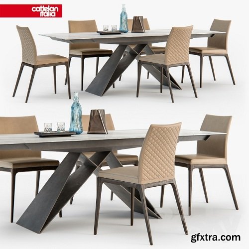 Cattelan Italia Arcadia couture chair Premier table