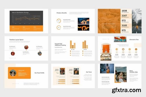 Bezia Orange Color Tone Pitch Deck Powerpoint