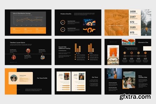 Bezia Orange Color Tone Pitch Deck Powerpoint