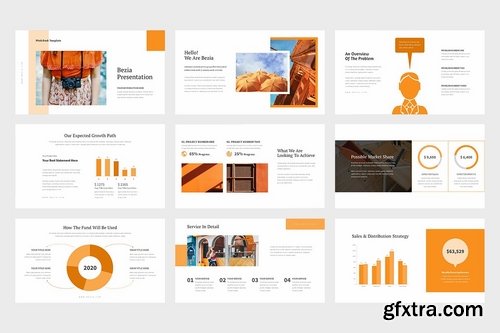 Bezia Orange Color Tone Pitch Deck Powerpoint