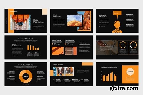 Bezia Orange Color Tone Pitch Deck Powerpoint