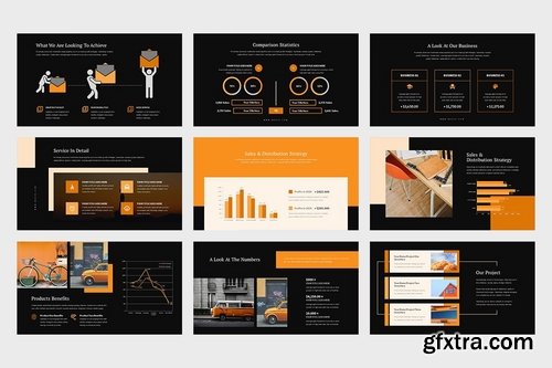 Bezia Orange Color Tone Pitch Deck Powerpoint