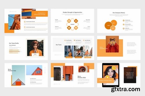 Bezia Orange Color Tone Pitch Deck Powerpoint