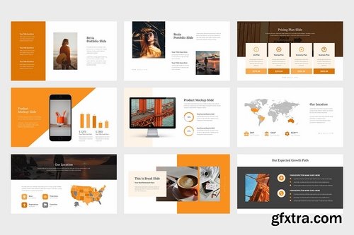 Bezia Orange Color Tone Pitch Deck Powerpoint