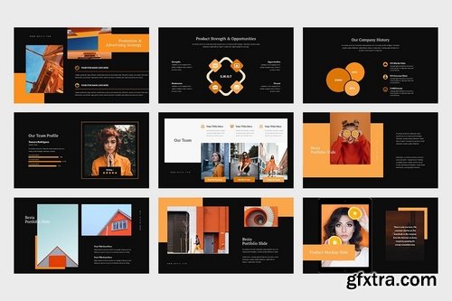 Bezia Orange Color Tone Pitch Deck Powerpoint