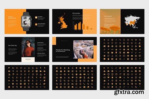 Bezia Orange Color Tone Pitch Deck Powerpoint