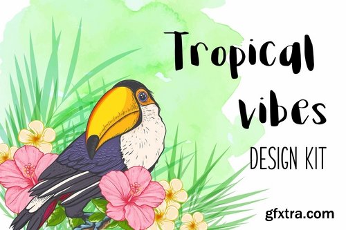 Tropical Vibes Vector Design Kit