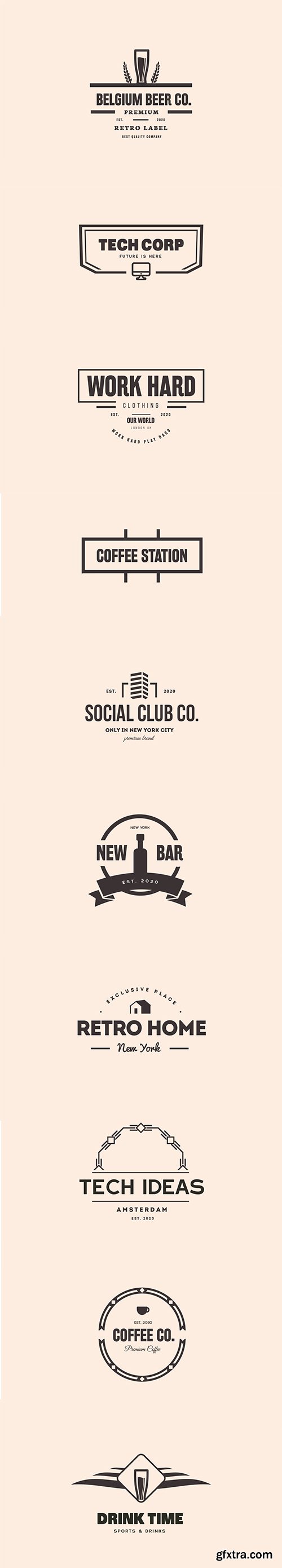 Business, Bar and Restaurant Logo Set