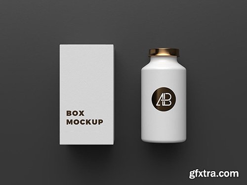 Copper Foil Bottle Packaging Mockup