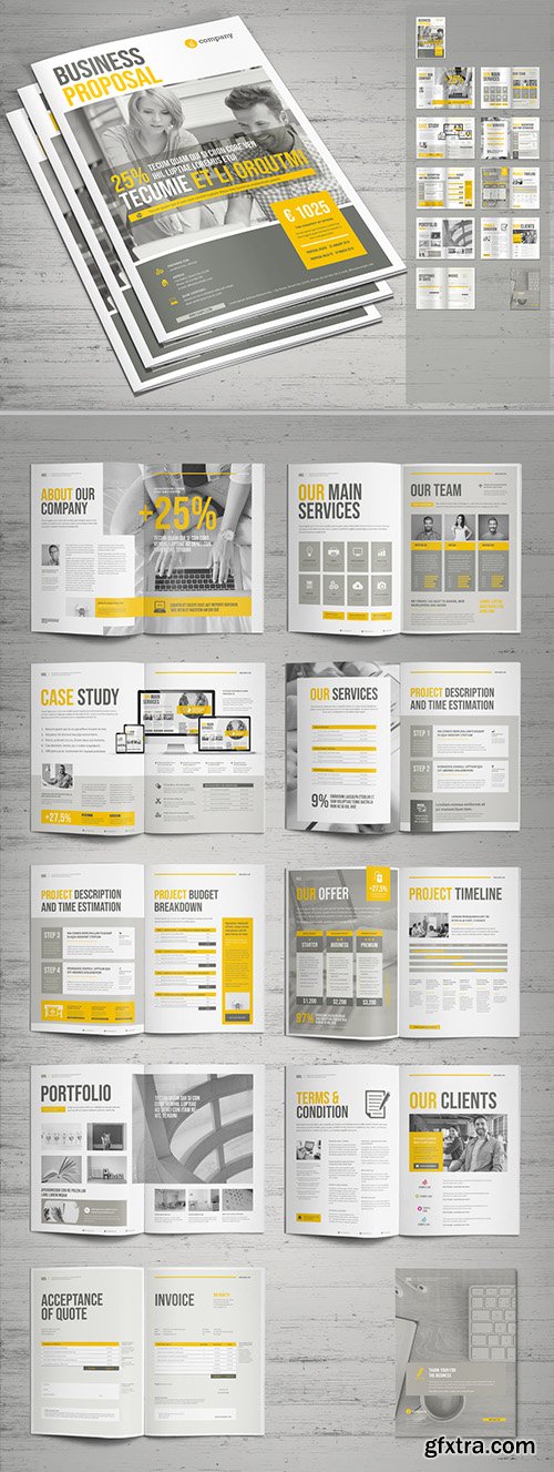 Business Proposal Layout with Yellow Accents 246672306