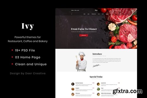 Ivy - Multipurpose Restaurant & Cafe PSD Template