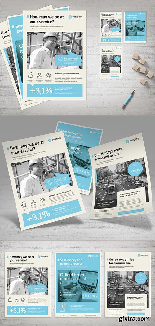 Business Flyer Layout with Blue Accents 242916858