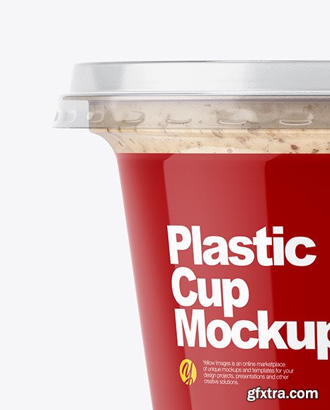 Plastic Cup w/ Sauce Mockup