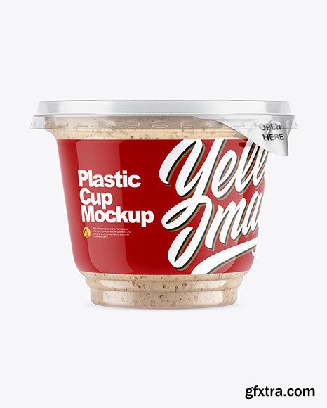 Plastic Cup w/ Sauce Mockup