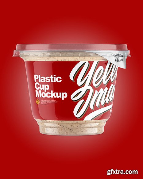 Plastic Cup w/ Sauce Mockup