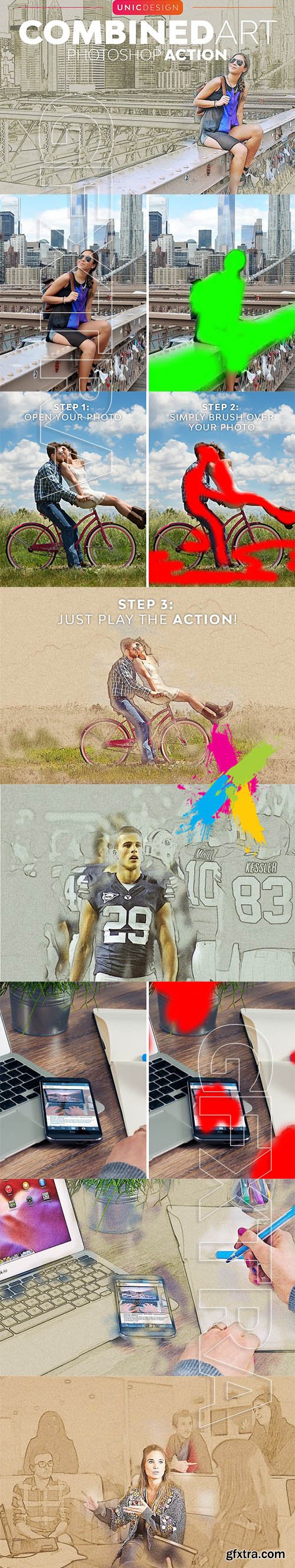 CreativeMarket - Combined Art Photoshop Action 3889719