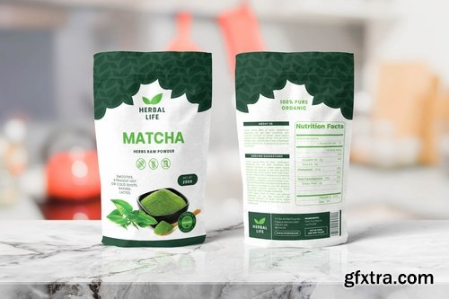 Herbal Food Pounch Bag Packaging Template