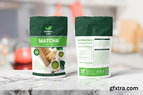 Herbal Food Pounch Bag Packaging Template