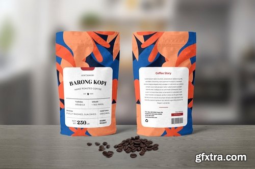 Coffee Pounch Bag Packaging Template