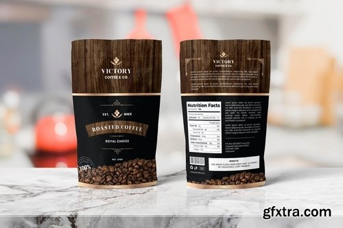 Coffee Pounch Bag Packaging Template GFxtra