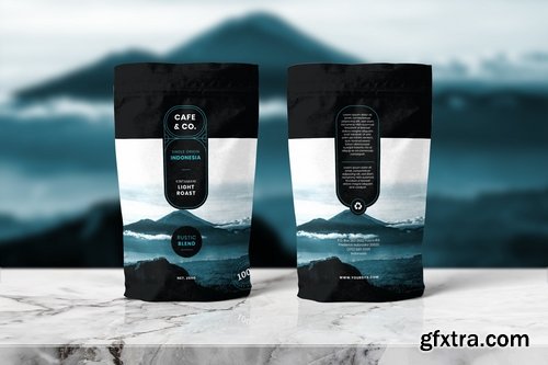 Coffee Pounch Bag Packaging Template