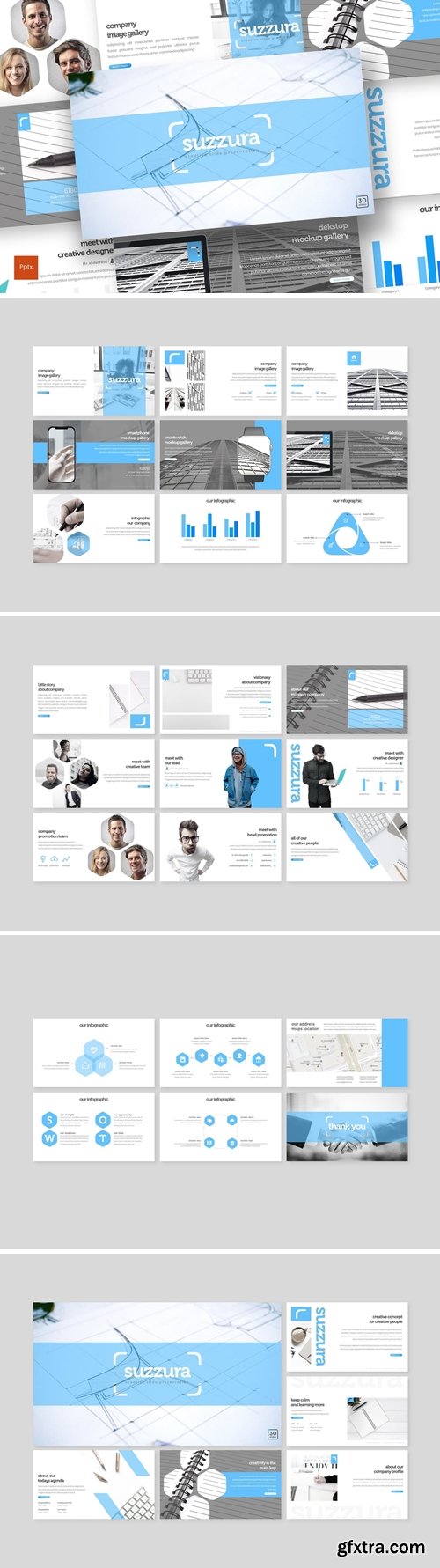 Suzzura Powerpoint, Keynote and Google Slides Templates