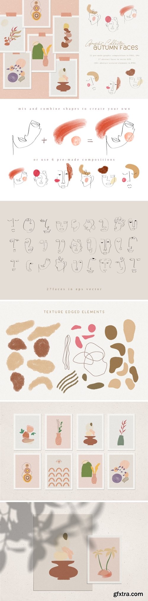 Autumn Faces, creative graphic collection