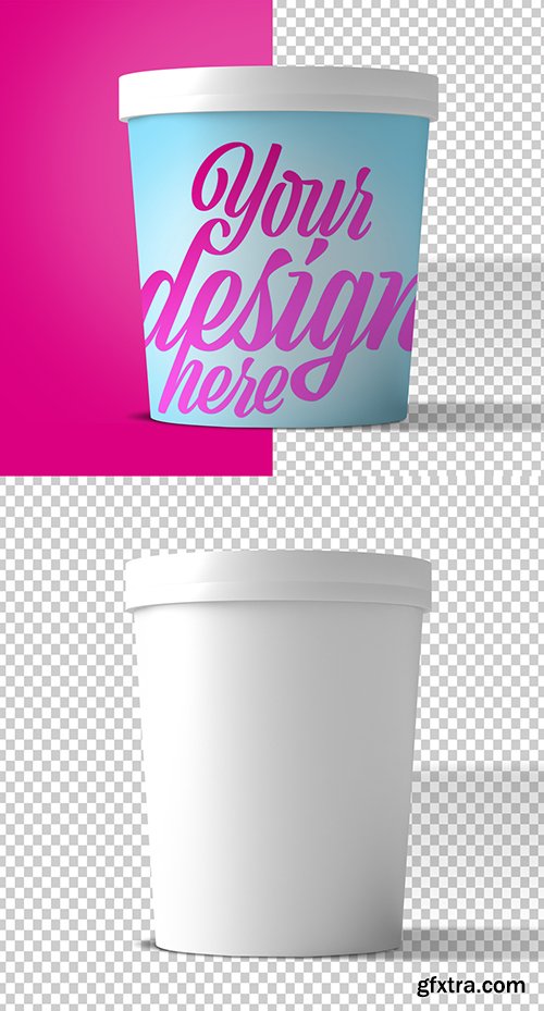 Round Ice Cream Carton Mockup 246690402