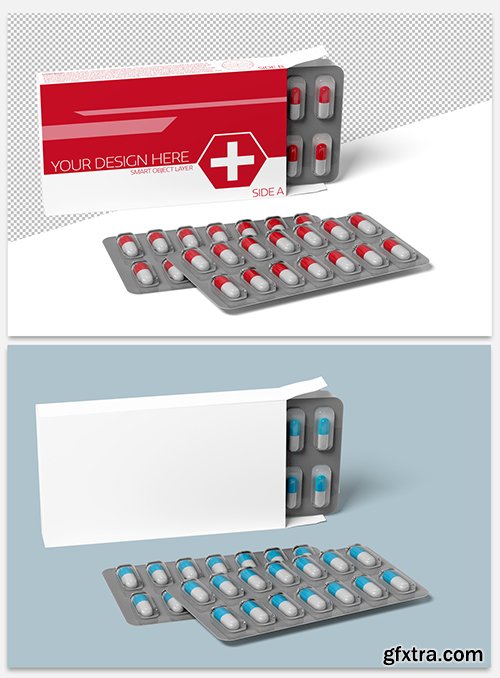 Pharmaceutical Packaging Mockup on White 244102556