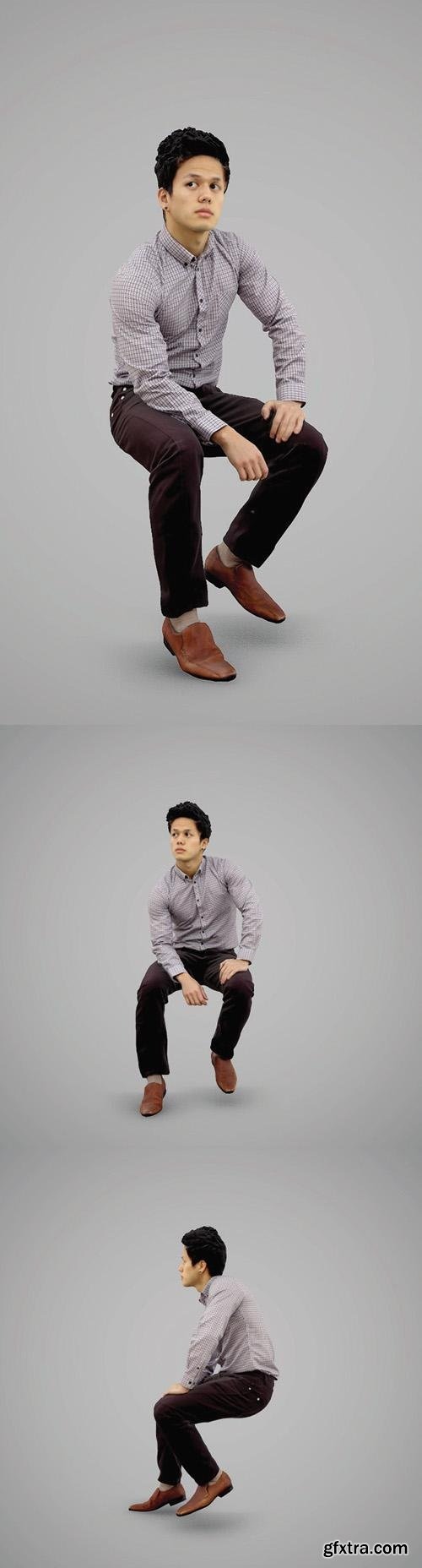 Handsome Asian Guy Sit 3D Model