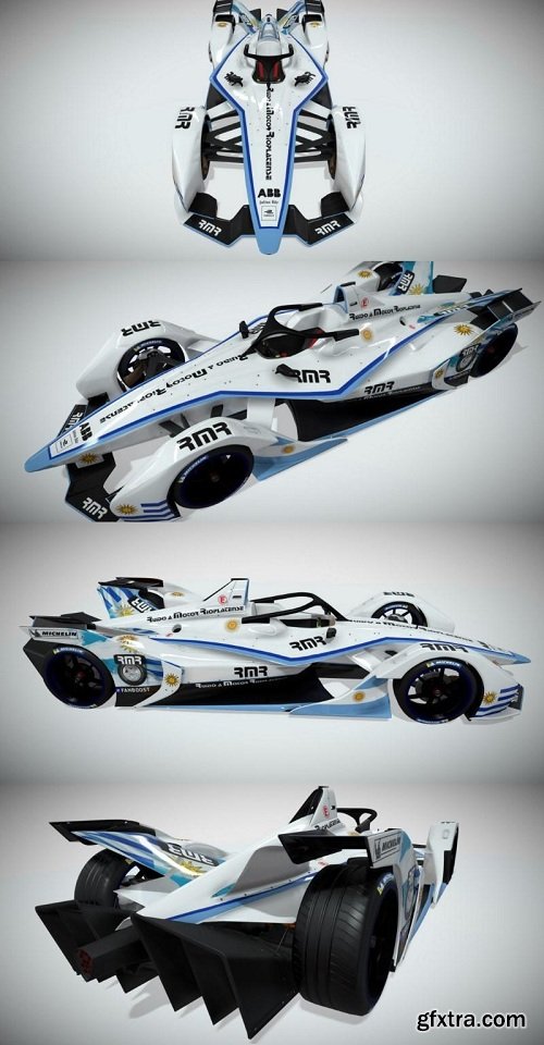 Formula E Gen2 Race Bolid 3D Model