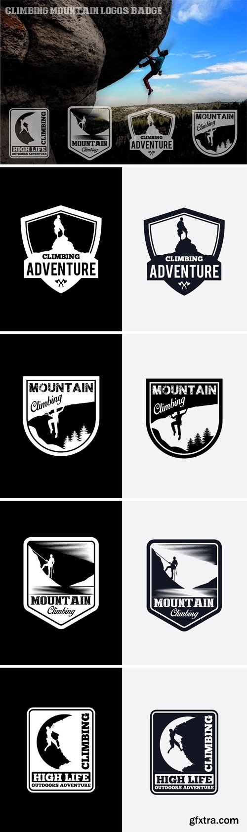 CLIMBING MOUNTAIN LOGOS BADGE