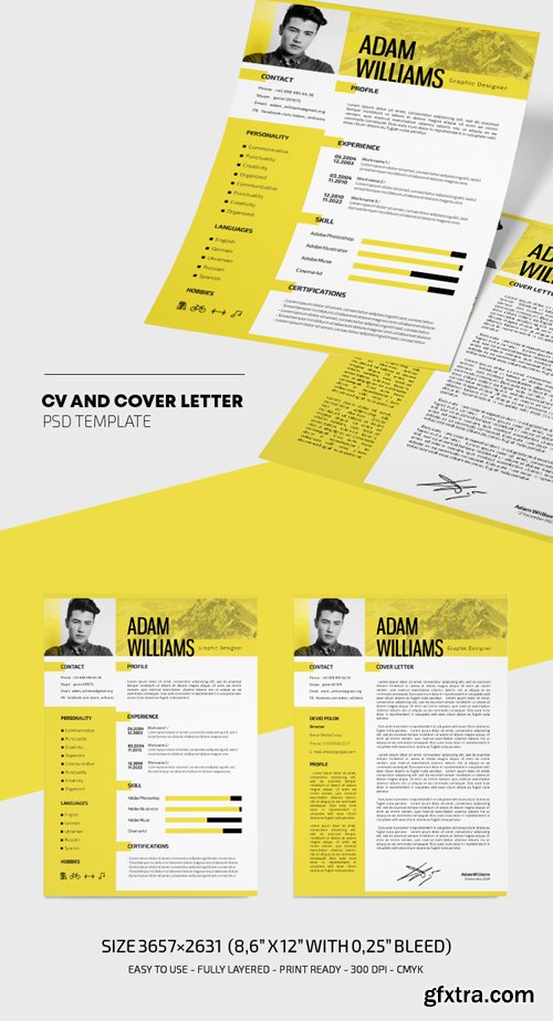 CV and Cover Letter Resume Template in PSD