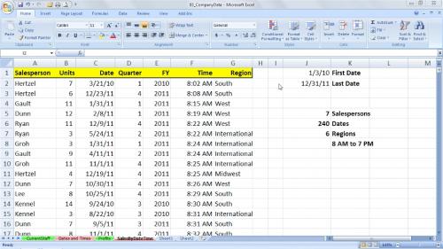 Working with Dates and Times in Excel 2007