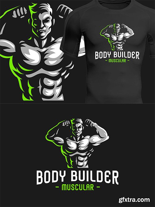 Body Builder Sport Logo Template