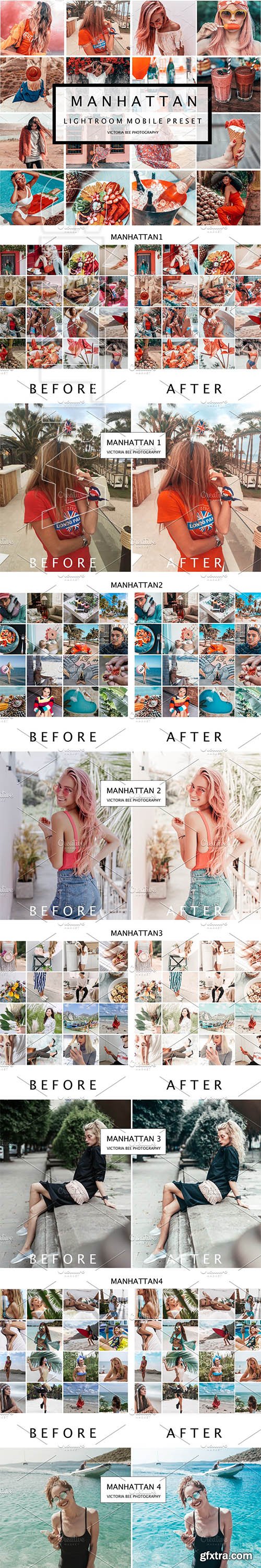 CreativeMarket - 5 Lightroom Mobile Presets MANHATTAN 3865730