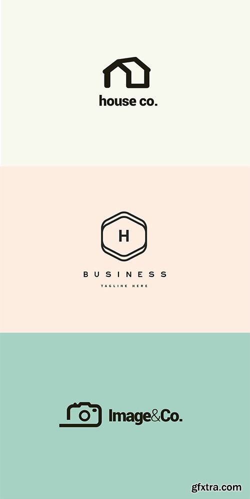 House Real Estate, Photography and Agency Logo Set