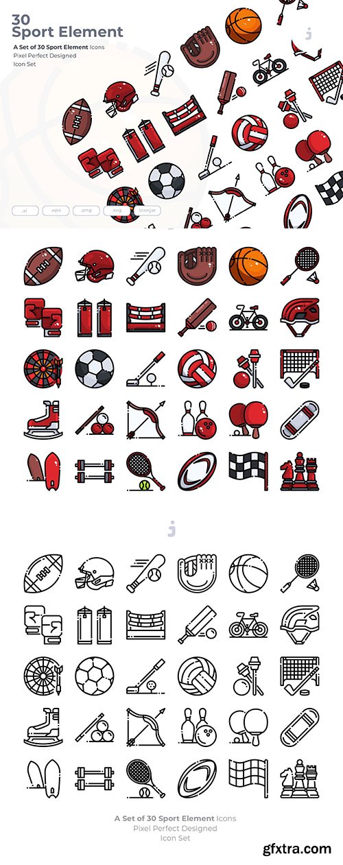 30 Sport Element Icons