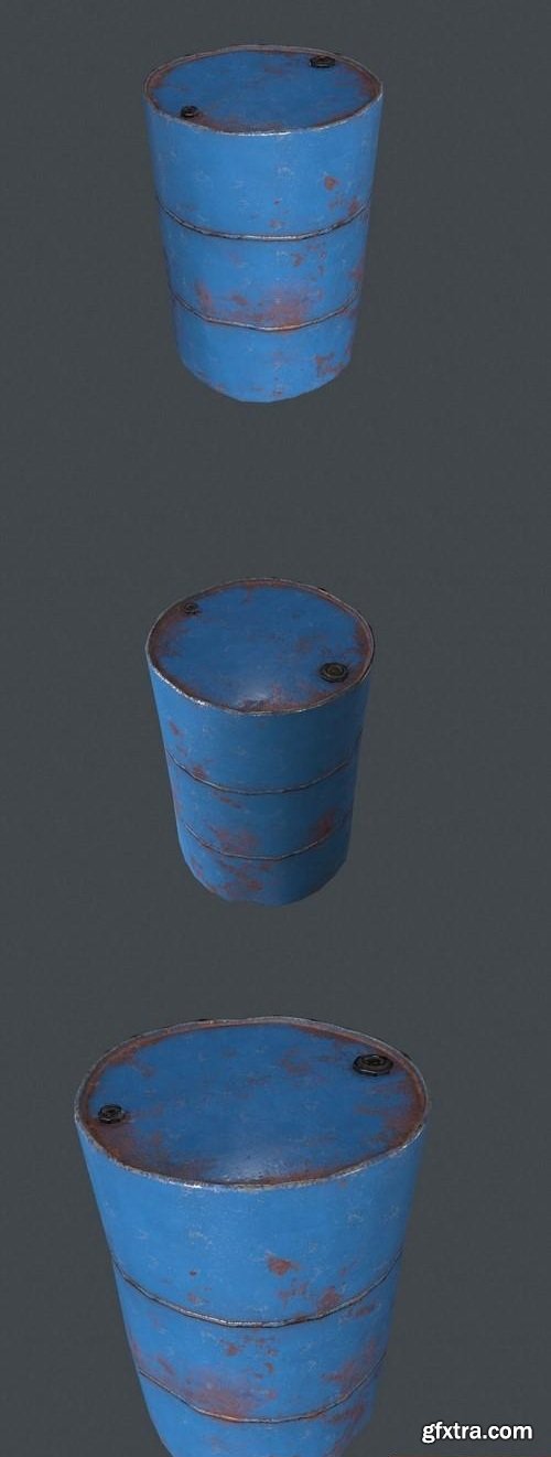 Metal Barrel VR PBR 3D model